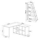 Ver imagem 4 de Mesa Escrivaninha em L Eron e Estante Livreiro Stela A06 Branco/carvalho/freijó - Mpozenato