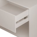 Ver imagem 3 de Mesa de Cabeceira Industrial Pé de Aço 1 Gaveta Corrediça Telescópica 1 Nicho - Off White/pé Dourado