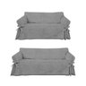 Kit Capa Para Sofá De 3 E 4 Lugares Impermeável Acquablock Cor:Cinza Grafite - 1