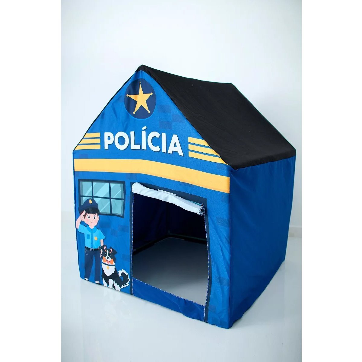 Barraca De Policia Infantil Menino Cabana Desmontável Azul - 2