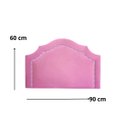 Ver imagem 4 de Cabeceira Cama Box Solteiro Provençal Veludo Rosê com Tachas