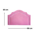 Ver imagem 4 de Cabeceira Cama Box Solteiro Provençal Veludo Rosê com Tachas