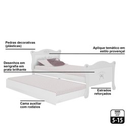 Cama Infantil Juvenil Provence Clean com Cama Auxiliar Pura Magia - 4