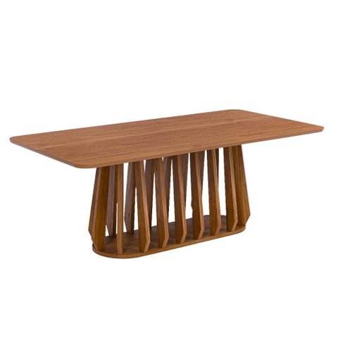 Mesa para Sala de Jantar 210cm Tampo de Mdf Pitanga Natuame Madeira Cinamomo