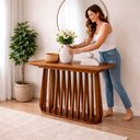 Ver imagem 5 de Mesa para Sala de Jantar 210cm Tampo de Mdf Pitanga Natuame Madeira Cinamomo