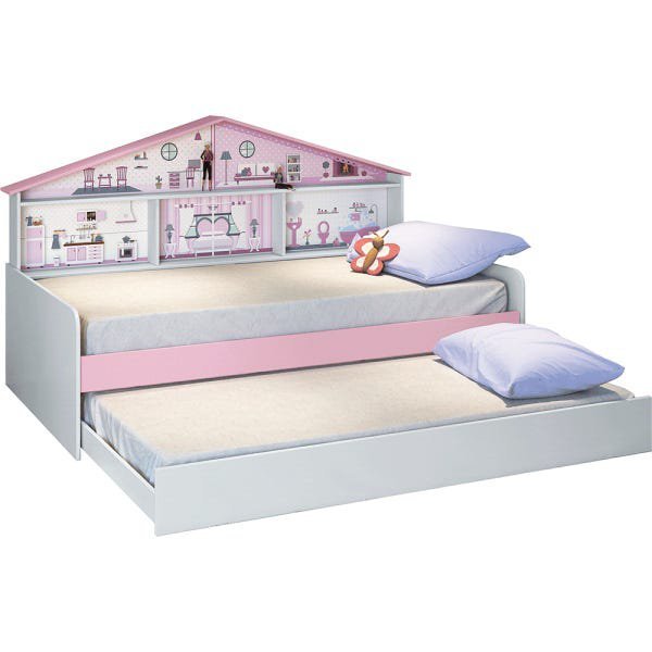 Cama Infantil Casa de Boneca com Cama Auxiliar e Luz/LED Pura Magia - 3