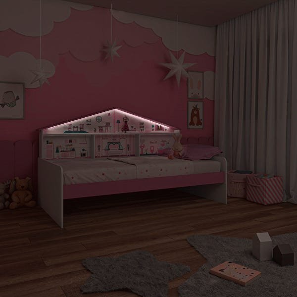 Cama Infantil Casa de Boneca com Luz/LED Diversão Pura Magia - 1