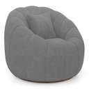 Ver imagem 2 de Poltrona Decorativa Estilo Concha Abóbora Shell Giratória Bouclê Cinza Escuro - Desk Design