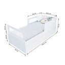 Ver imagem 3 de Bicama Solteiro Mdf Branco com 02 Grades e Cabeceira Telinha Anatômica Mobilistore