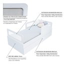 Ver imagem 5 de Bicama Solteiro Mdf Branco com 02 Grades e Cabeceira Telinha Anatômica Mobilistore