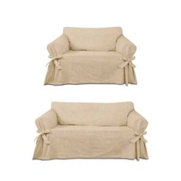 Kit Capa Para Sofá De 3 E 4 Lugares Impermeável Acquablock Cor:Bege - 1