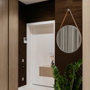 Ver imagem 6 de Espelho Decorativo Adnet Cinza Alça Corino Caramelo 50cm Redondo