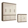 Guarda-Roupa Casal 6 Portas 9 Gavetas Mais Cômoda 1 Porta 4 Gavetas Santos Andirá - 1