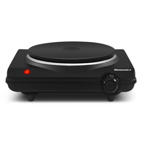 Elite Gourmet Chapa Elétrica de Ferro Fundido 1000w com Controle de Temperatura (preto)