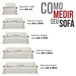 Kit Capa Para Sofá De 3 E 4 Lugares Impermeável Acquablock Cor:Crua - 3