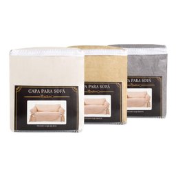Kit Capa Para Sofá De 3 E 4 Lugares Impermeável Acquablock Cor:Crua - 4