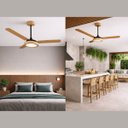 Ver imagem 3 de Ventilador de Teto com Controle Remoto Natuvent Vitta Led 3 Pás Madeira Mdf Freijó