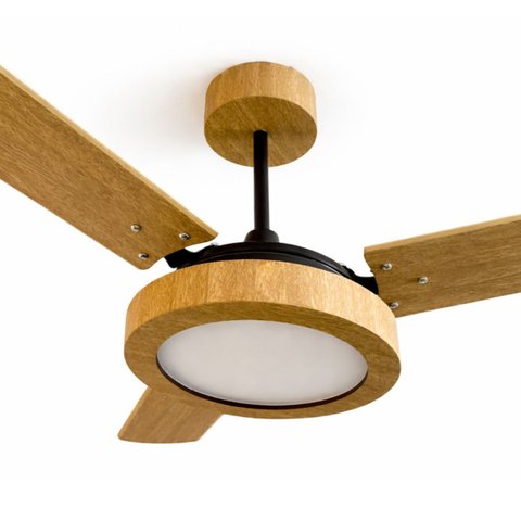 Ventilador de Teto com Controle Remoto Natuvent Vitta Led 3 Pás Madeira Mdf Freijó