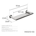 Ver imagem 3 de Prateleira / Porta Shampoo 50 Cm Inox - Kromus Me0213-50