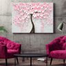 Quadro Decorativo Tela Canvas Flores e Folhas Pink Flower Tree - 90x60 Cm - 2
