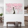 Quadro Decorativo Tela Canvas Flores e Folhas Pink Flower Tree - 90x60 Cm - 3