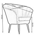 Ver imagem 5 de Poltrona Cadeira Decorativa Pétala - Linho Cinza Jota Serrano
