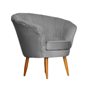 Ver imagem 2 de Poltrona Cadeira Decorativa Pétala - Linho Cinza Jota Serrano