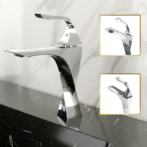 Torneira de Banheiro Lavabo Luxo Paris Monocomando 100% Metal Premium Cromada