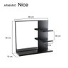 Espelho para Banheiro com Armário Preto Nice 40cm - 3
