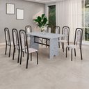 Ver imagem 1 de Conjunto Sala de Jantar 8 Cadeiras Lara Preto/Bege