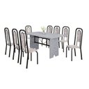 Ver imagem 2 de Conjunto Sala de Jantar 8 Cadeiras Lara Preto/Bege