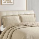 Ver imagem 2 de Kit Cobre Leito Colcha Anarruga 3 Peças Casal 220x240cm Bege Sonhare