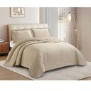 Ver imagem 1 de Kit Cobre Leito Colcha Anarruga 3 Peças Casal 220x240cm Bege Sonhare