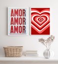 Ver imagem 2 de Kit 2 Quadros Decorativos Amor Amor Amor 33x24cm:madeira Preta