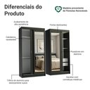 Ver mais imagens de Conjunto 2 Guarda Roupas Casal Tokio 4 Portas Correr 2 Gavetas MDP com Espelho Preto Madesa