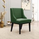 Ver imagem 2 de Cadeira Decorativa Sala de Jantar Base Fixa de Madeira Firenze Suede Verde Esmeralda/Preto G19 - Gra