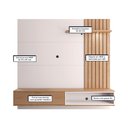 Ver imagem 3 de Painel Suspenso Tocantins 1.6 para Tv 60'' com 1 Porta 1 Nicho e Prateleira Off White Freijó - Colib