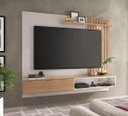 Ver imagem 1 de Painel Suspenso Tocantins 1.6 para Tv 60'' com 1 Porta 1 Nicho e Prateleira Off White Freijó - Colib