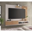 Ver imagem 1 de Painel Suspenso Tocantins 1.6 para Tv 60'' com 1 Porta 1 Nicho e Prateleira Off White Freijó - Colib