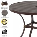 Ver imagem 4 de Mesa Roma com Tampo Ripado 80cm Alumínio - Varanda Cozinha Marrom