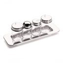 Ver imagem 2 de Kit Galheteiro Azeite Vinagre Paliteiro Saleiro Vidro Inox Mesa Servir Temperar Salada Azeiteiro