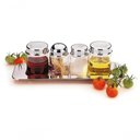 Ver imagem 1 de Kit Galheteiro Azeite Vinagre Paliteiro Saleiro Vidro Inox Mesa Servir Temperar Salada Azeiteiro