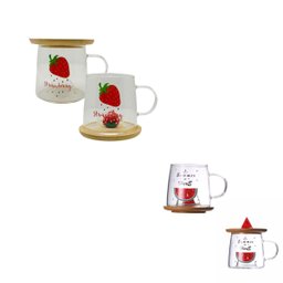 Kit 2 Caneca Xicara 3d Vidro Borossilicato Morango Melancia - 3