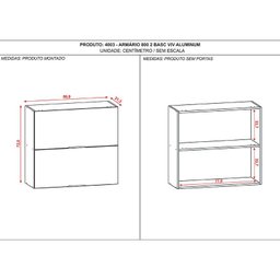Armário Aéreo Viv Aluminum 2 Portas Basculantes 80 Cm Freijó Vanilla - Kits Paraná - 3 Armário Aéreo Viv Aluminum 2 Portas Basculantes 80 Cm Freijó Vanilla - Kits Paraná - 3