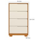 Ver imagem 3 de Guarda Roupa Solteiro 4 Portas Capelinha Olimpia e Cômoda Sole Flex Cinamomo Off White - Móveis Alba