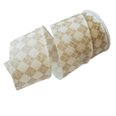 Ver imagem 1 de Fita Decorativa Natal Poliéster Bege/dourada Comp 9.14m X Larg 6.50cm