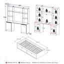 Ver imagem 2 de Quarto Juvenil com Cama Solteiro, Escrivaninha e Estante Multifuncional Smart Multimóveis MCR45370