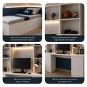 Ver imagem 4 de Quarto Juvenil com Cama Solteiro, Escrivaninha e Estante Multifuncional Smart Multimóveis MCR45370