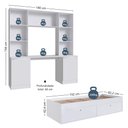 Ver imagem 7 de Quarto Juvenil com Cama Solteiro, Escrivaninha e Estante Multifuncional Smart Multimóveis MCR45370