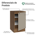 Ver imagem 6 de Balcão de Cozinha 50cm 1 Porta (com Tampo) Rustic/Crema Vik Madesa
